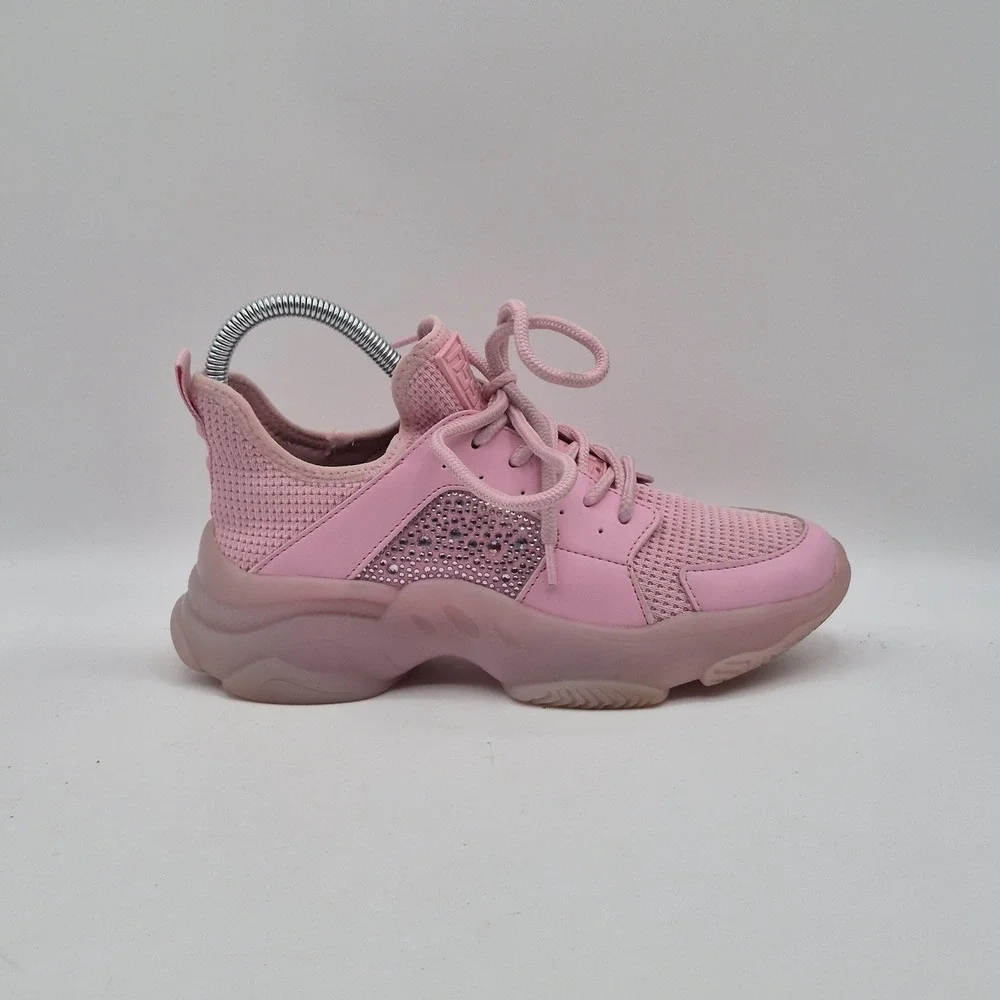 Steve Madden Vance Shoes Womens Size 6.5 Pink Mesh Rhinestone Sneakers‎ VNCE01S1